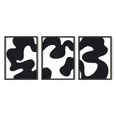 Haus And Hues Black And White Abstract Wall Art Set Of Black And