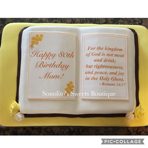 80th Birthday Cake With Bible And Book Design