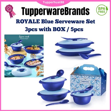 Tupperware Royale Blue Serveware Set OR Royale Petit Serveware Set OR