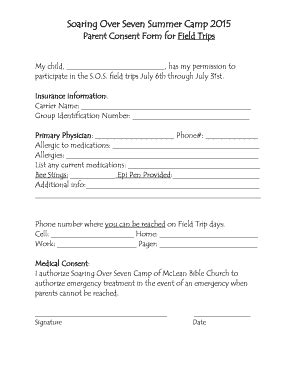 Parent Permission Permission Slip Template Prntbl