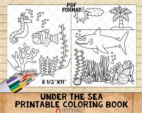 Under The Sea Coloring Book Ocean Coloring Pages Printable Pdf