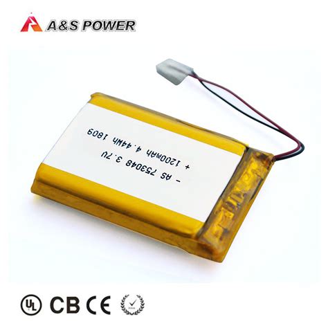 IEC62133 Approved 3 7V 753048 1200mAh Rechargeable Lithium Polymer