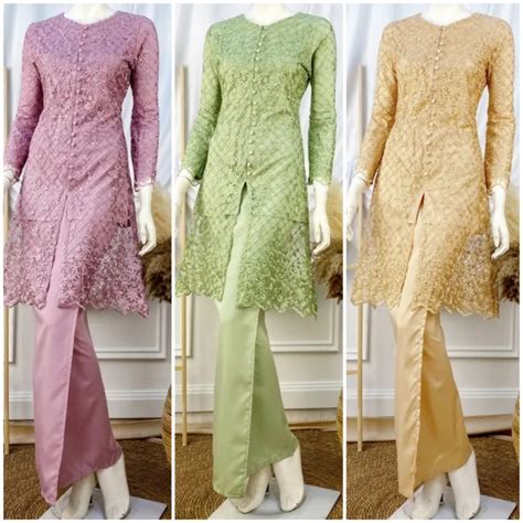 S Xl Havana Kebaya Kebarung Lace Nikah Tunang Annual Dinner Baju