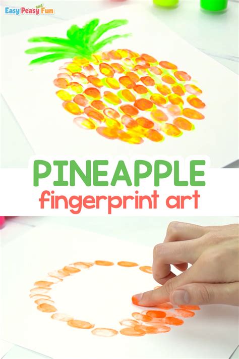 Pineapple Fingerprint Art Tutorial - Easy Peasy and Fun