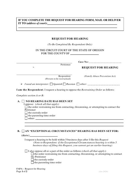 Oregon Notice To Respondent And Request For Hearing Fill Out Sign