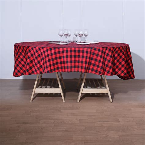 Buy Buffalo Plaid Tablecloth 70 Round Blackred Checkered Gingham Polyester Tablecloth