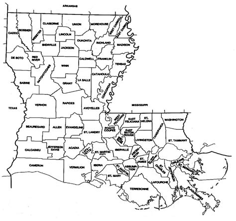 Map Of Louisiana Parishes And Parish Seats Guenna Holly Anne