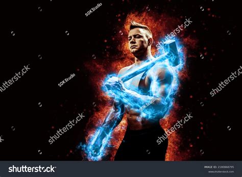 Muscular Man Naked Torso Holding Big Stock Photo Shutterstock