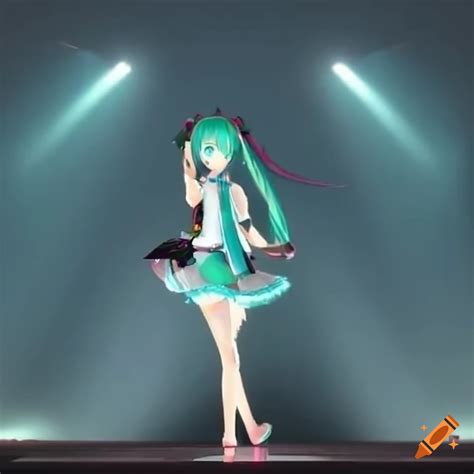 Hatsune Miku Performing On Stage On Craiyon