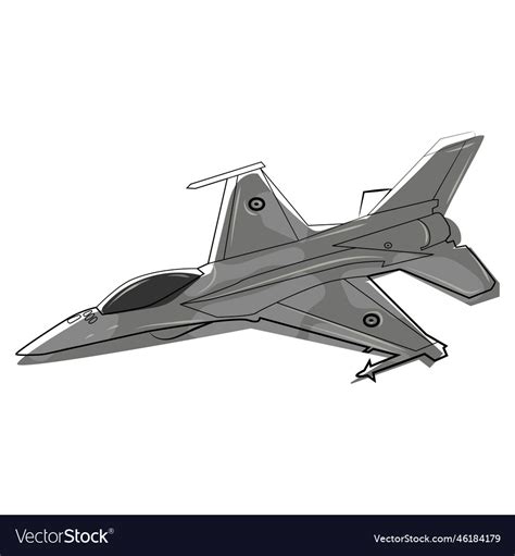 F 16 fighting falcon modern combat aircraft Vector Image