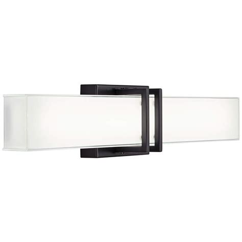 Possini Euro Exeter 24 High Black Led Bathroom Vanity Light Set Of 2