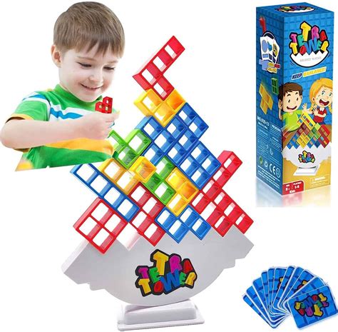 Amazon 48 Pcs Tetra Tower Game Tetra Tower Stacking Blocks Game