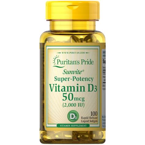 Puritan’s Pride Vitamin D3 50 Mcg 2000 Iu Pharma Plus Drug Store Llc