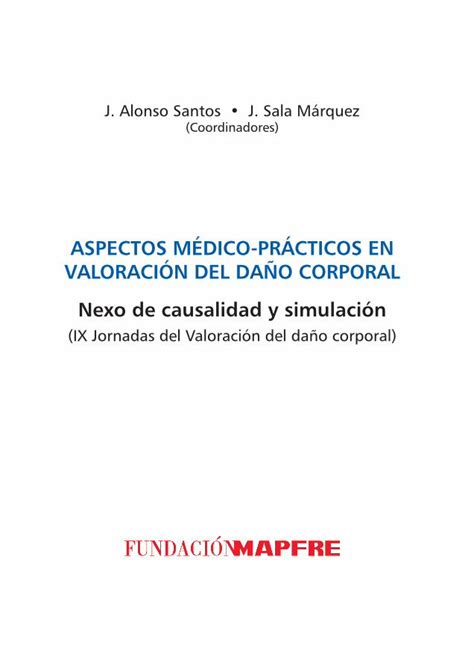 PDF ASPECTOS MÉDICO PRÁCTICOS EN VALORACIÓN DEL DAÑO de Valoración