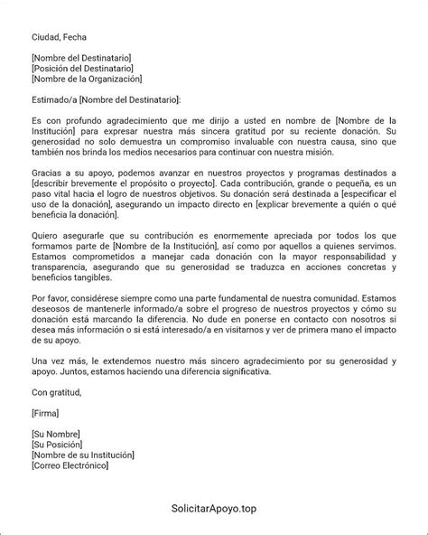 Modelo De Carta De Agradecimiento Por Donaci N