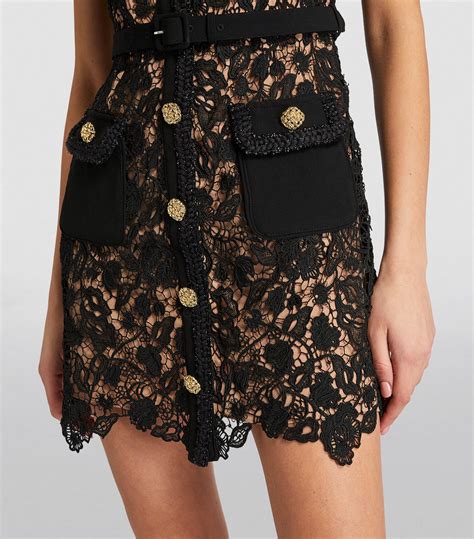 Womens Self Portrait Black Lace Mini Dress Harrods Us