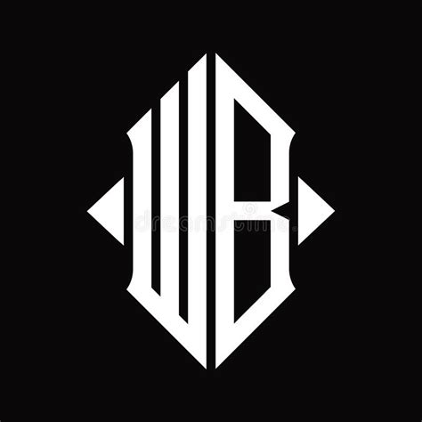 Monograma Del Logotipo De Wb Con Forma De Escudo Plantilla De Diseño