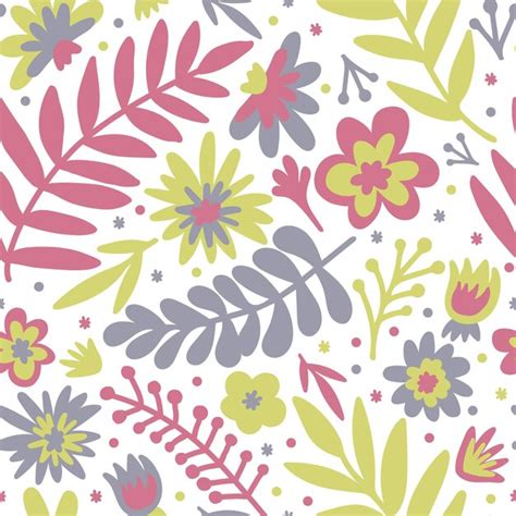 Mod Le Sans Couture Fleur Doodle Scandinave Avec Des Fleurs Et Des