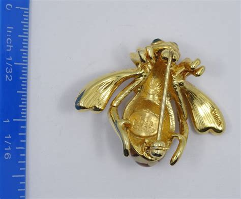 RARE JOAN RIVERS JOAN OF THE JUNGLE LEOPARD BEE BROOCH PIN W GREEN