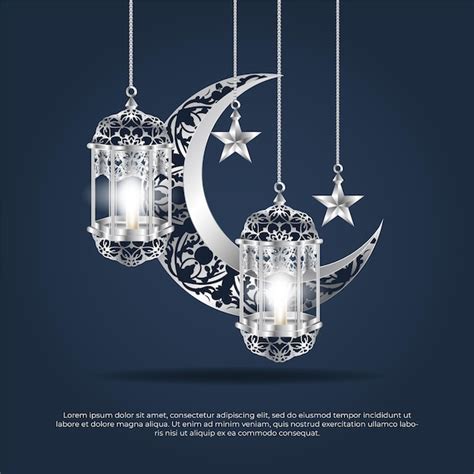 Eid Al Adha Mubarak D Argent Toile Islamique Lune Et Conception De