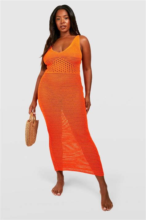 Plus Strappy Crochet Maxi Dress Boohoo Uk