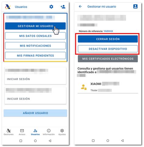 Agencia Tributaria APP AEAT Servicios Renta Gestión de usuarios en