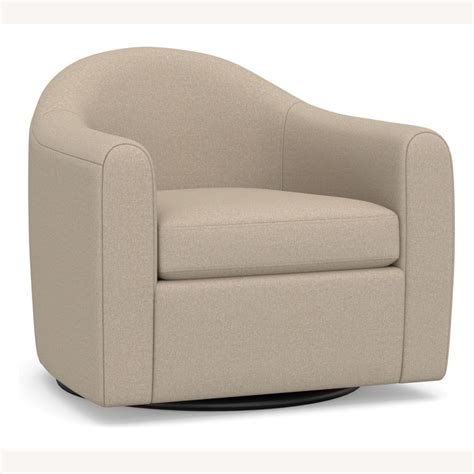 Pottery Barn Gideon Upholstered Swivel Armchair Aptdeco