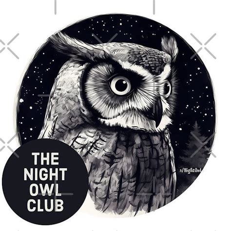The Night Owl Club By Mrmoonwizard Redbubble Rnightowls