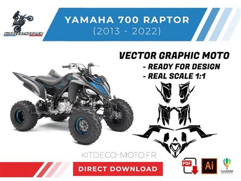 Template Yamaha 700 Raptor 2013 2022 Vector Boutique Kit Déco Moto