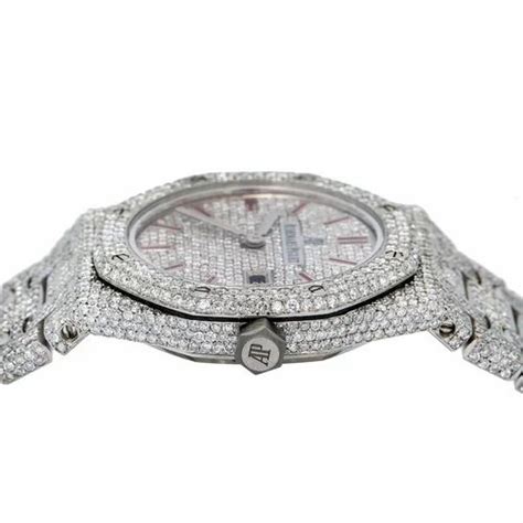 Real Diamonds Round Lenus Moissanite Fully Iced Out Ap Watch Stainless