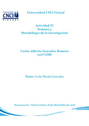 Actividad Metodologia De La Investigacion Universidad Cnci