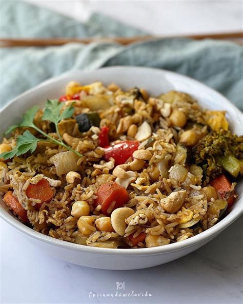 Arroz Frito Con Verduras Asadas Cocinandomelavida