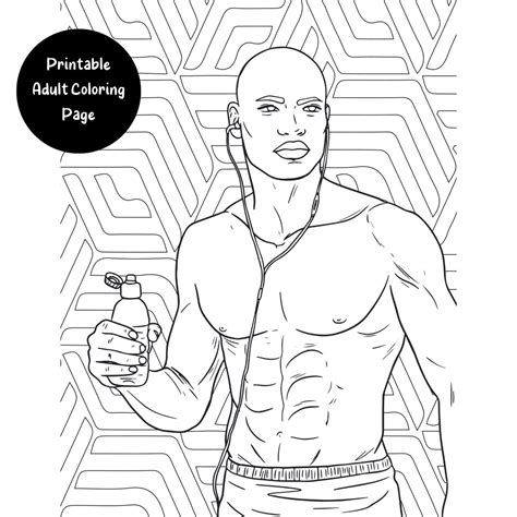 Sexy Male Adult Coloring Pagethirst Trapself Careprintable Adult Coloring Pageinstant