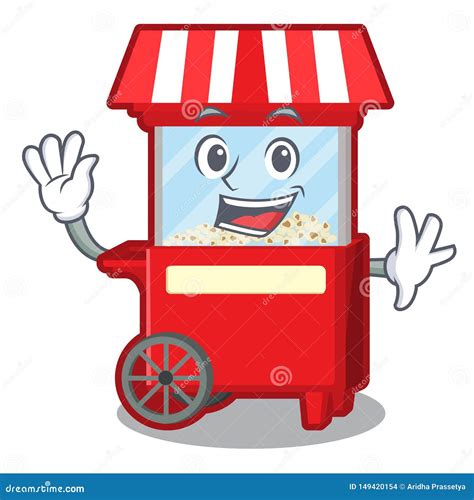 Cartoon Popcorn Cart