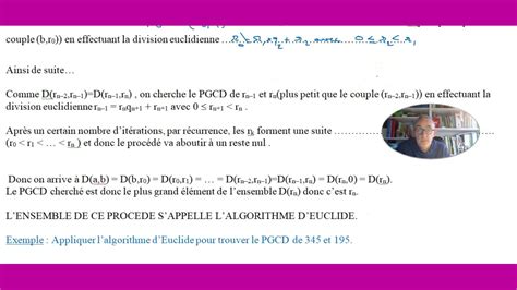 Arithm Tique Pgcd Algorithme D Euclide Youtube