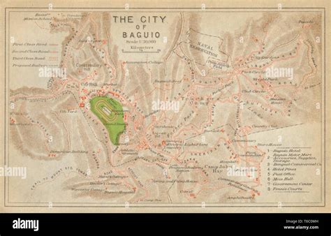 The City Of Baguio Town Plan Luzon Philippines 1920 Old Vintage Map