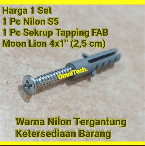 Jual Nylon Nilon Tembok Beton Sekrup Tapping Set S Fh Fab X