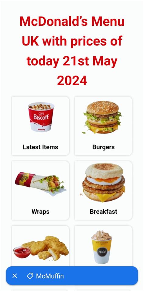 Mcdonald S Menu Uk