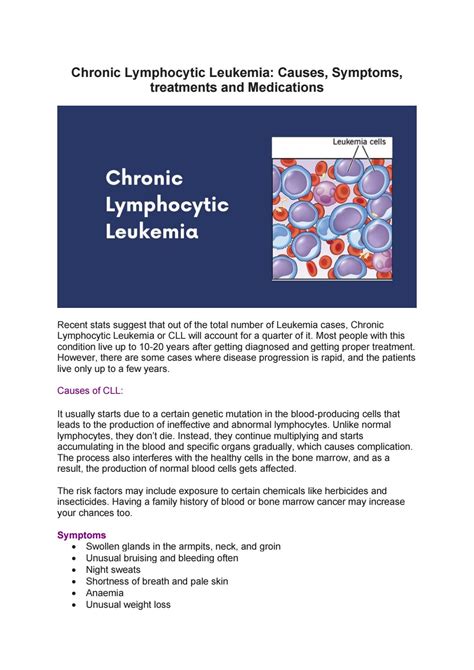 Chronic Lymphocytic Leukemia Symptoms