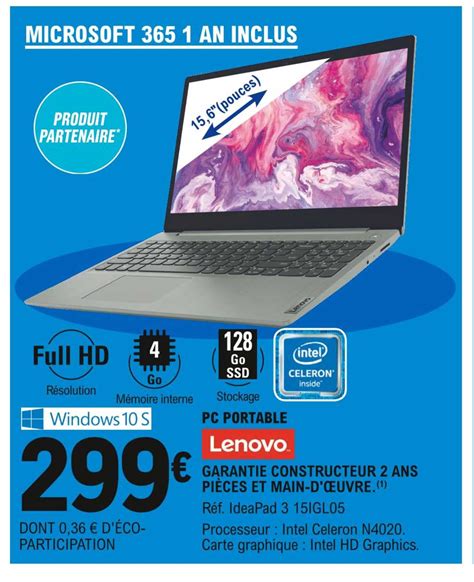 Promo Pc Portable Lenovo Chez E Leclerc ICatalogue Fr