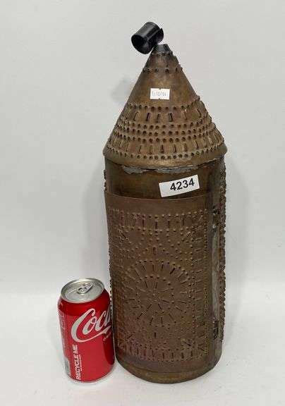 Primitive Punched Tin Lantern Dixon S Auction At Crumpton