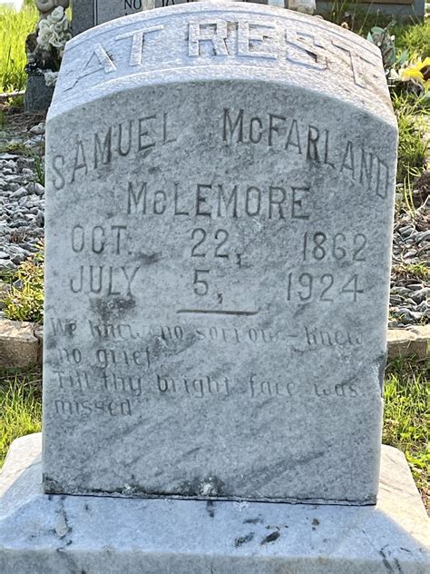 Samuel Mcfarland Mclemore 1862 1924 Memorial Find A Grave