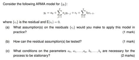 Solved Consider the following ARMA model for yt р 9 Ye Chegg