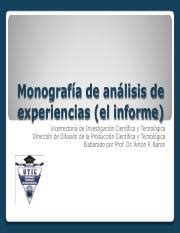 Utic Monograf A De Analisis De Experiencias Pdf Monograf A De