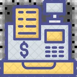 Cashier Machine Icon - Download in Colored Outline Style