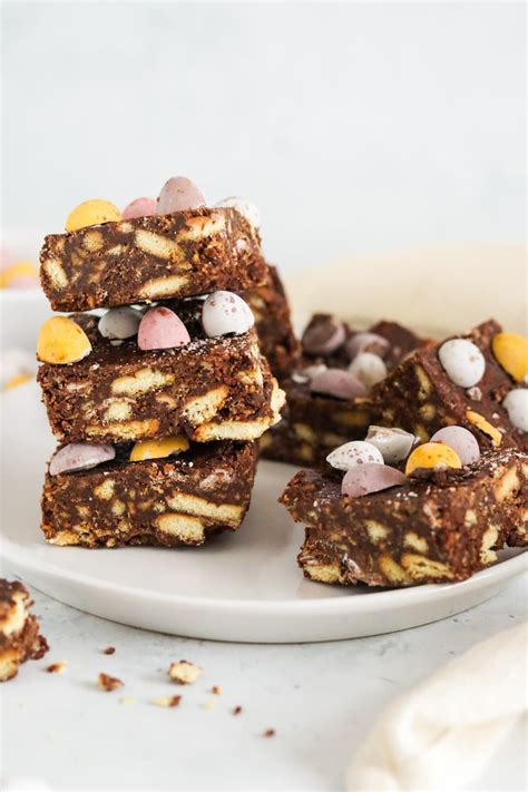 Mini Egg Tiffin Easter Fridge Cake My Morning Mocha