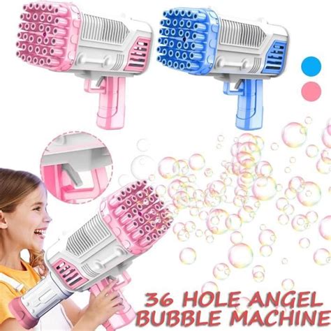 Bazooka Machine À Bulle Pour Enfant Pistolet A Bulles De Savon 36 Trous