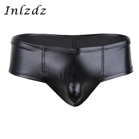 Ropa Interior De Cuero Para Hombre Bikini Con Bolsa De Bulto Ropa