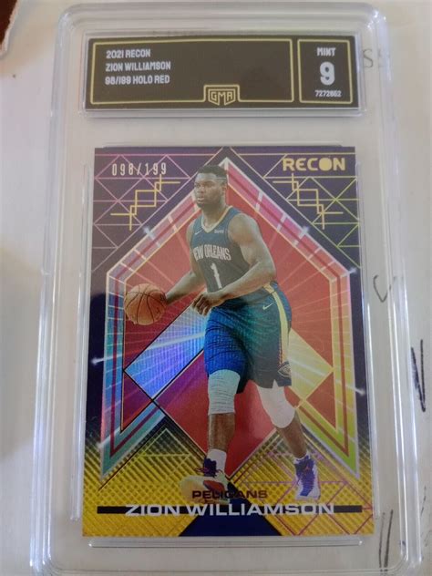 2021 2022 Panini Recon Holo Red Zion Williamson SP 98 199 GMA 9 Mint