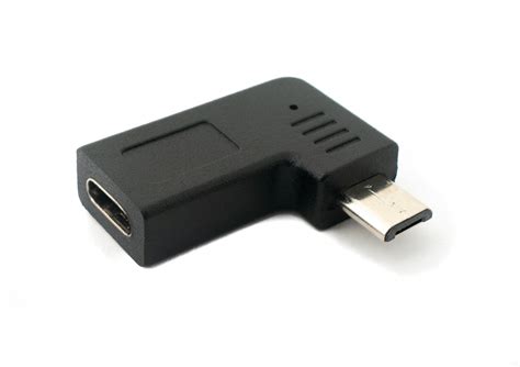 Usb Adapter Typ C Buchse Zu Micro B Stecker Winkel Kabel In Schwarz